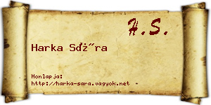 Harka Sára névjegykártya