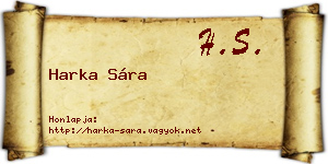 Harka Sára névjegykártya